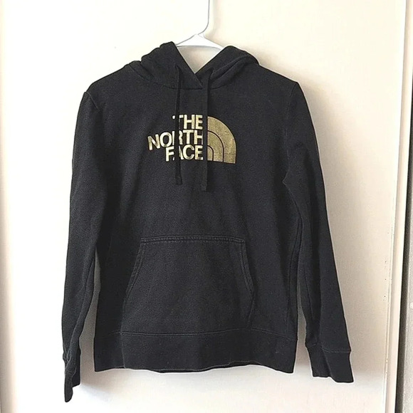 The North Face Tops - The North Face Long Sleeve Hoodie Women's Black Gold Size Medium